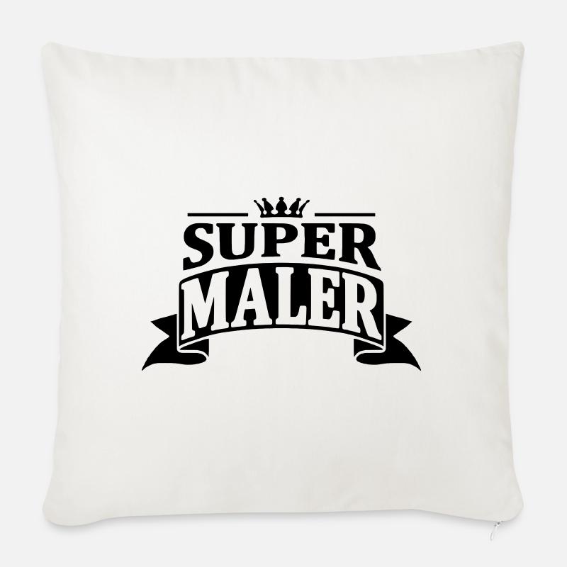super maler - Sofakissenbezug 45 x 45 cm - Naturweiß 