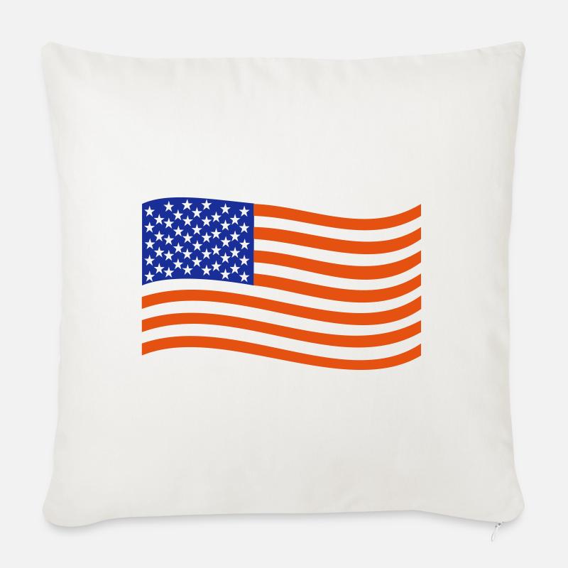 USA - Sofakissenbezug 45 x 45 cm - Naturweiß 