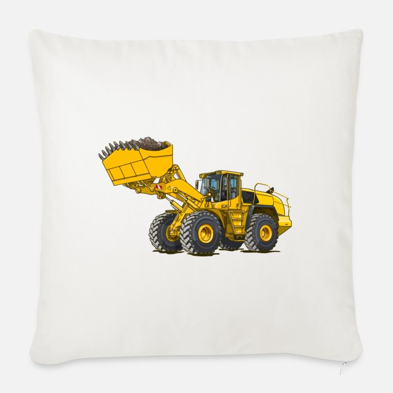 Radlader, Baumaschine - Sofakissenbezug 45 x 45 cm - Naturweiß 