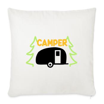 Camper - ready for vacation - Sofa pillowcase 17,3'' x 17,3'' (45 x 45 cm) - natural white - Front