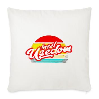 île usedom chemise rétro vintage autocollant autocollant - Housse de coussin décorative 45 x 45 cm - blanc nature - Devant