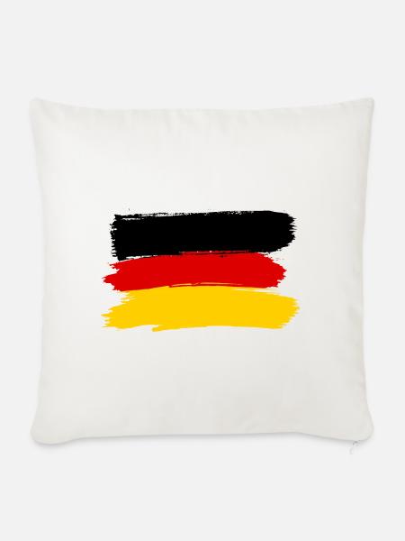 Deutsche Flagge Trikot Fanartikel Deutschland - Sofakissenbezug 45 x 45 cm - Naturweiß
