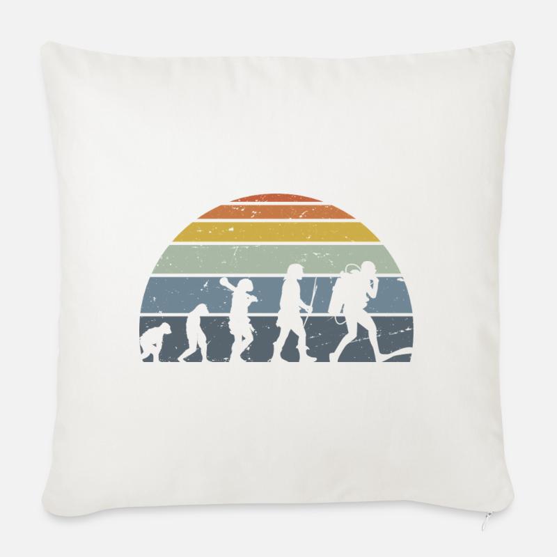 Die Evolution des Silhouettendesigns der Menschheit - Sofakissenbezug 45 x 45 cm - Naturweiß 
