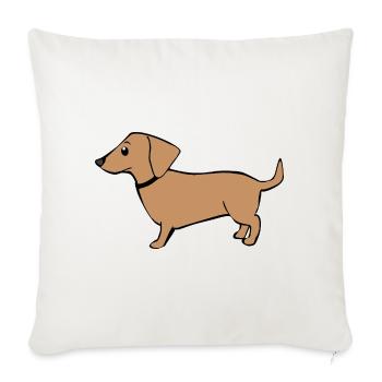 mignon teckel chiens t-shirt cadeau enfants - Housse de coussin décorative 45 x 45 cm - blanc nature - Devant
