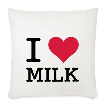 I Love Milk - Sofakissenbezug 45 x 45 cm - Naturweiß  - Vorne