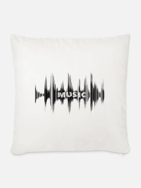 Music - Sofakissenbezug 45 x 45 cm - Naturweiß 