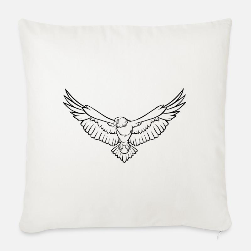 Adler - Sofakissenbezug 45 x 45 cm - Naturweiß 