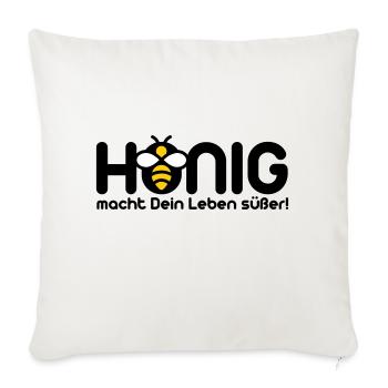 Honig macht Dein Leben süßer - Sofakissenbezug 45 x 45 cm - Naturweiß  - Vorne