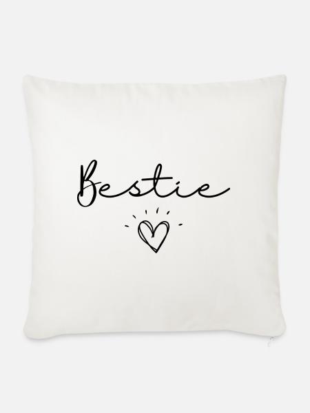Bestie - Sofakissenbezug 45 x 45 cm - Naturweiß