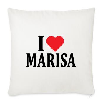 T-Shirt-Name I love Marisa T-Shirt Geschenkidee - Sofakissenbezug 45 x 45 cm - Naturweiß  - Vorne