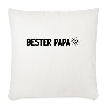Papa Papi Vater Tochter Sohn Vatertag Männer Shirt - Sofakissenbezug 45 x 45 cm - Naturweiß  - Vorne