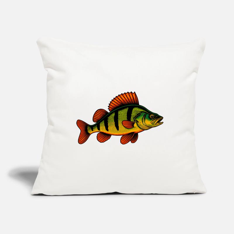 Perche Perche Perche Perche Perche Pêche Perche Perche Housse de coussin décorative 45 x 45 cm