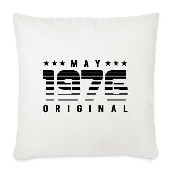 May 1976 Original Striped Vintage Birthday - Sofa pillowcase 17,3'' x 17,3'' (45 x 45 cm) - natural white - Front
