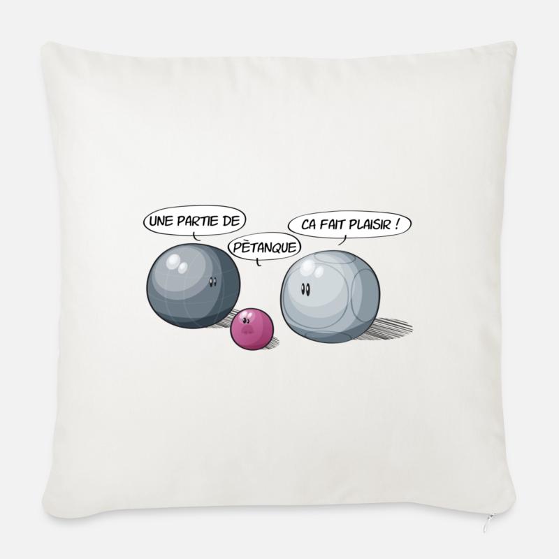 Une partie de petanque - Sofakissenbezug 45 x 45 cm - Naturweiß 