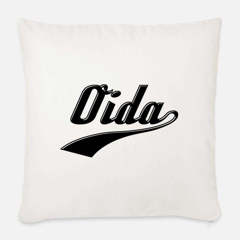 Oida - Austria dialect dialect age language - Sofa pillowcase 17,3'' x 17,3'' (45 x 45 cm) - natural white