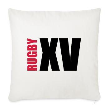 Rugby XV - Housse de coussin décorative 45 x 45 cm - blanc nature - Devant