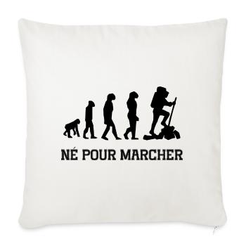 né pour marcher - Housse de coussin décorative 45 x 45 cm - blanc nature - Devant