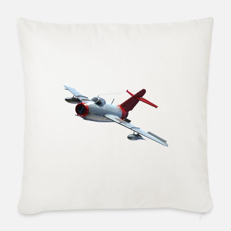 MiG-15 - Sofakissenbezug 45 x 45 cm - Naturweiß 