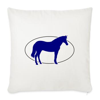 Kobaltblaues Pferd Silhouette - Sofakissenbezug 45 x 45 cm - Naturweiß  - Vorne