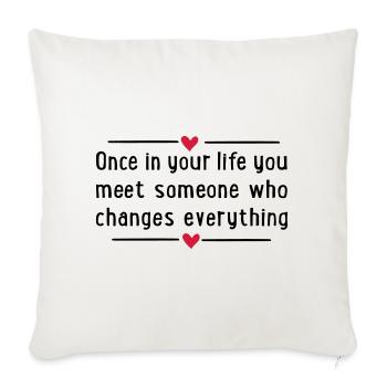2541614 16000055 once in your life - Sofa pillowcase 17,3'' x 17,3'' (45 x 45 cm) - natural white - Front