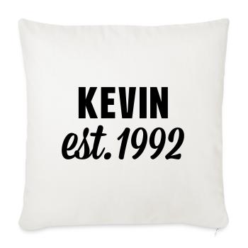 Kevin est 1992 - Sofakissenbezug 45 x 45 cm - Naturweiß  - Vorne
