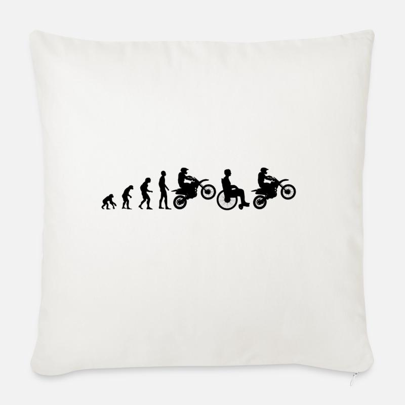 Motocross Evolution va bien bientôt cadeau - Housse de coussin décorative 45 x 45 cm - blanc nature