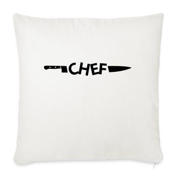 Chef couteau - Housse de coussin décorative 45 x 45 cm - blanc nature - Devant