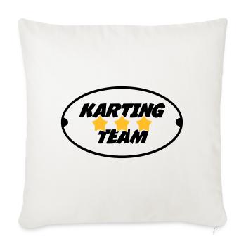 Karting / Kart / Pilote / Voiture - Housse de coussin décorative 45 x 45 cm - blanc nature - Devant