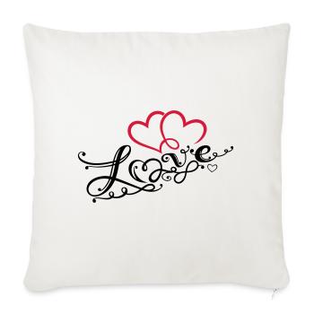 Coeurs avec la boucle de l'infini - Housse de coussin décorative 45 x 45 cm - blanc nature - Devant
