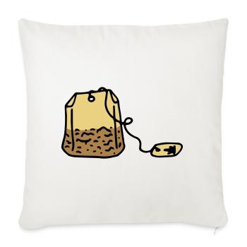 Thé Sachets de thé Buveur de thé Heure du thé - Housse de coussin décorative 45 x 45 cm - blanc nature - Devant