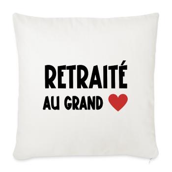 retraité au grand cœur - Housse de coussin décorative 45 x 45 cm - blanc nature - Devant