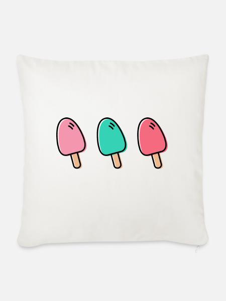 Eis am Stiel - Sofakissenbezug 45 x 45 cm - Naturweiß