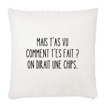 mais t'as vu comment t'es fait ? - Housse de coussin décorative 45 x 45 cm - blanc nature - Devant