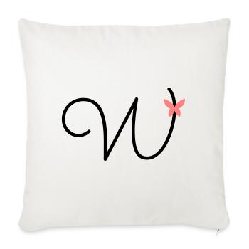 Letter W Butterfly Letter - Sofa pillowcase 17,3'' x 17,3'' (45 x 45 cm) - natural white - Front