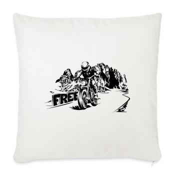 Motorbike Free Mountains Dolomites Biker Symbol Logo - Sofa pillowcase 17,3'' x 17,3'' (45 x 45 cm) - natural white - Front