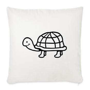 Turtle long neck smiling happy funny - Sofa pillowcase 17,3'' x 17,3'' (45 x 45 cm) - natural white - Front