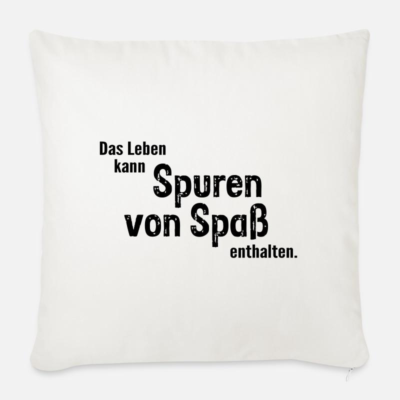Spuren von Spass - Sofakissenbezug 45 x 45 cm - Naturweiß 