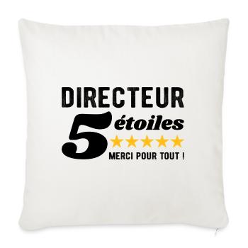 Cadeau Directeur 5 Étoiles - Merci pour tout ! - Housse de coussin décorative 45 x 45 cm - blanc nature - Devant
