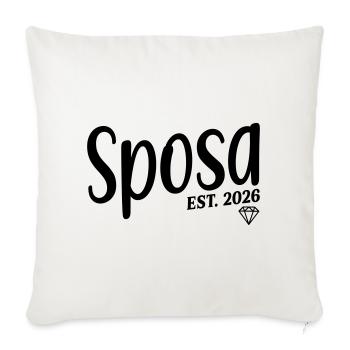 Mariée italienne 2026 - Housse de coussin décorative 45 x 45 cm - blanc nature - Devant
