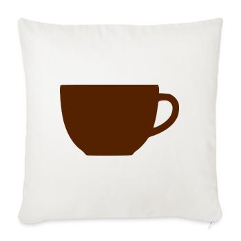 Coffee Cup Gift Coffee Drinker - Sofa pillowcase 17,3'' x 17,3'' (45 x 45 cm) - natural white - Front