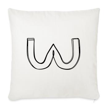 Griechischer Buchstabe Omega handgezeichnet - Sofakissenbezug 45 x 45 cm - Naturweiß  - Vorne