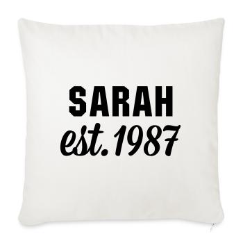 Sarah est 1987 - Sofakissenbezug 45 x 45 cm - Naturweiß  - Vorne