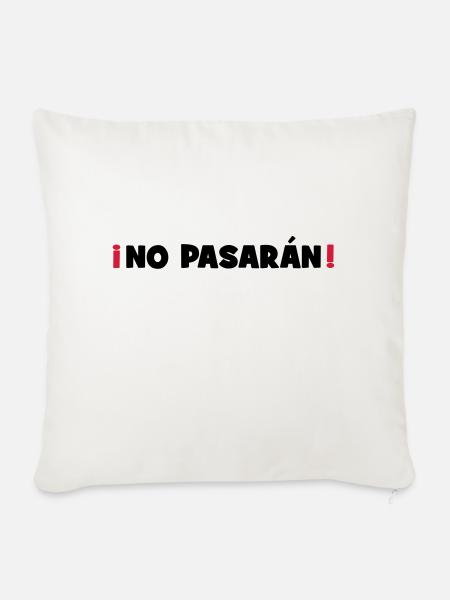No Pasaran - Sie kommen nicht durch! - Sofakissenbezug 45 x 45 cm - Naturweiß 
