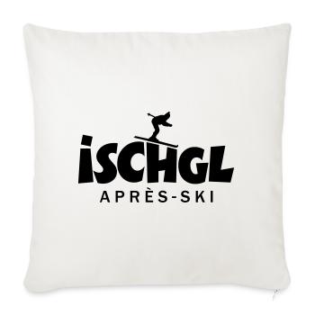 Ischgl Après-Ski Skifahrer - Sofakissenbezug 45 x 45 cm - Naturweiß  - Vorne