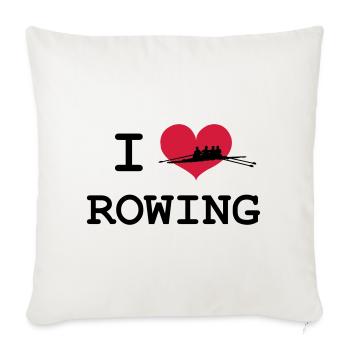 I Love Rowing - Housse de coussin décorative 45 x 45 cm - blanc nature - Devant