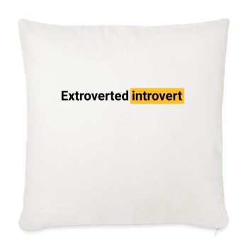Introverti extraverti (noir) - Housse de coussin décorative 45 x 45 cm - blanc nature - Devant