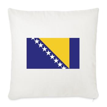Drapeau national de Bosnie H - Housse de coussin décorative 45 x 45 cm - blanc nature - Devant