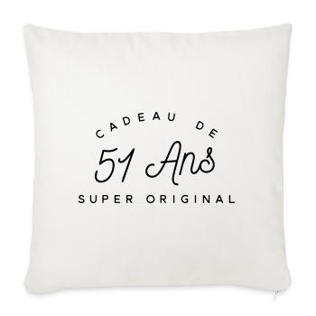 Cadeau 51 ans  - Housse de coussin décorative 45 x 45 cm - blanc nature - Devant