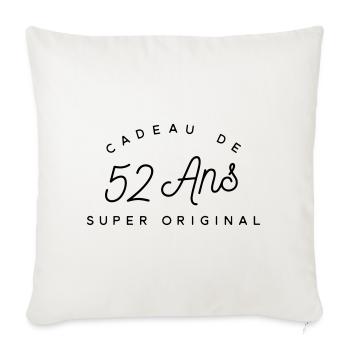 Cadeau 52 ans  - Housse de coussin décorative 45 x 45 cm - blanc nature - Devant