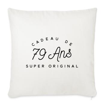 Cadeau 79 ans  - Housse de coussin décorative 45 x 45 cm - blanc nature - Devant